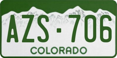 CO license plate AZS706