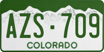 CO license plate AZS709