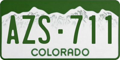 CO license plate AZS711