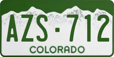 CO license plate AZS712