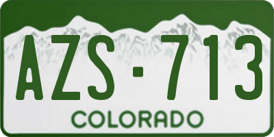 CO license plate AZS713