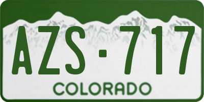 CO license plate AZS717