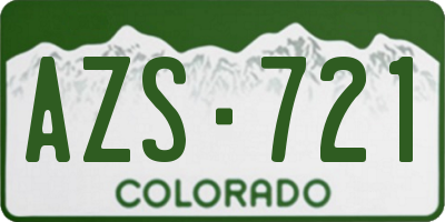 CO license plate AZS721