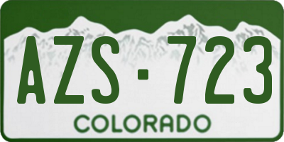 CO license plate AZS723
