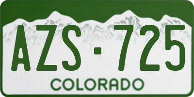 CO license plate AZS725