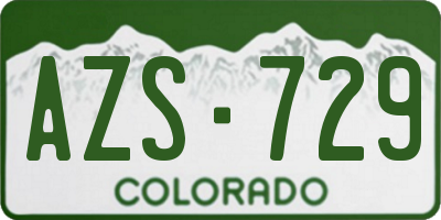 CO license plate AZS729