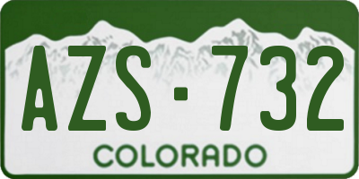 CO license plate AZS732