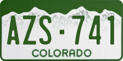 CO license plate AZS741