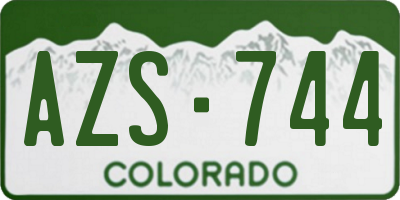 CO license plate AZS744