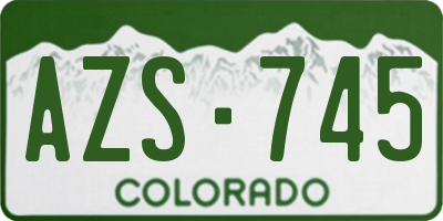 CO license plate AZS745