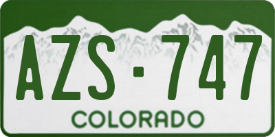 CO license plate AZS747