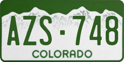 CO license plate AZS748