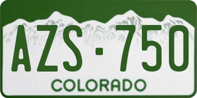 CO license plate AZS750