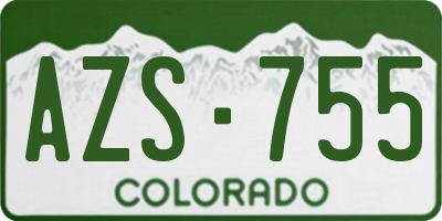 CO license plate AZS755