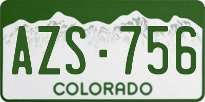 CO license plate AZS756