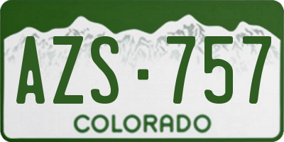 CO license plate AZS757