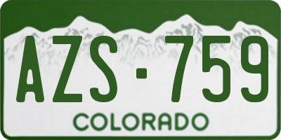 CO license plate AZS759