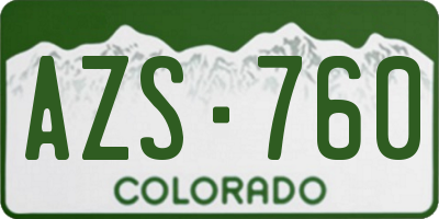 CO license plate AZS760
