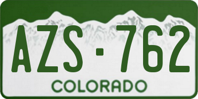 CO license plate AZS762