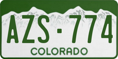 CO license plate AZS774