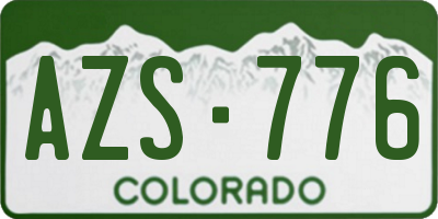 CO license plate AZS776