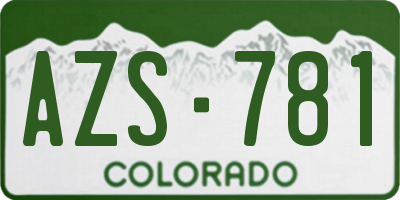 CO license plate AZS781