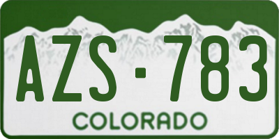 CO license plate AZS783