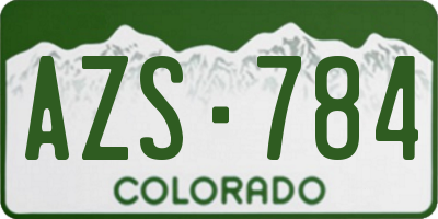 CO license plate AZS784