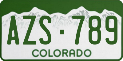 CO license plate AZS789