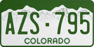 CO license plate AZS795