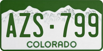 CO license plate AZS799