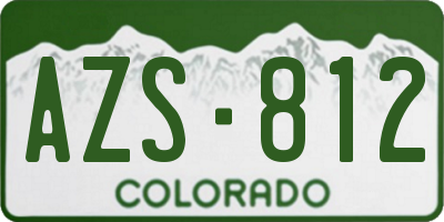 CO license plate AZS812
