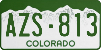 CO license plate AZS813