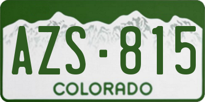 CO license plate AZS815