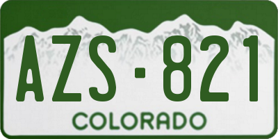 CO license plate AZS821