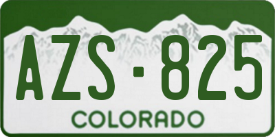 CO license plate AZS825