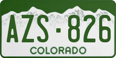 CO license plate AZS826