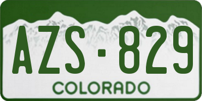 CO license plate AZS829