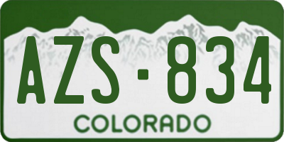 CO license plate AZS834