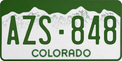 CO license plate AZS848