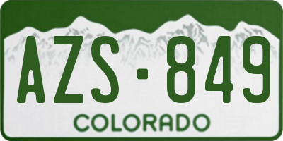 CO license plate AZS849