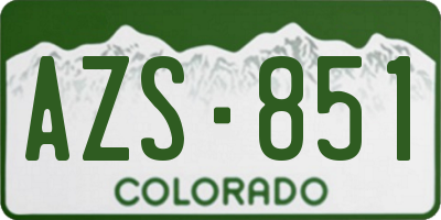 CO license plate AZS851