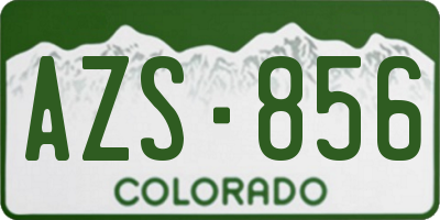 CO license plate AZS856