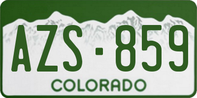 CO license plate AZS859