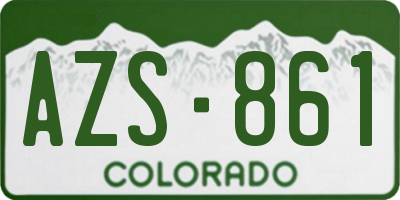 CO license plate AZS861