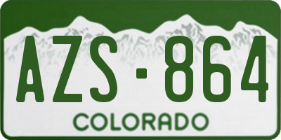 CO license plate AZS864
