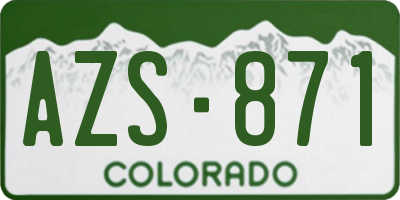 CO license plate AZS871