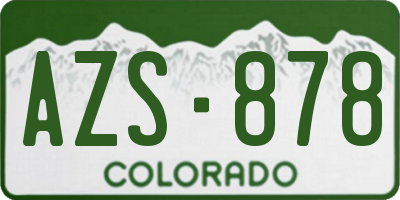 CO license plate AZS878