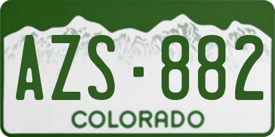 CO license plate AZS882