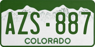 CO license plate AZS887